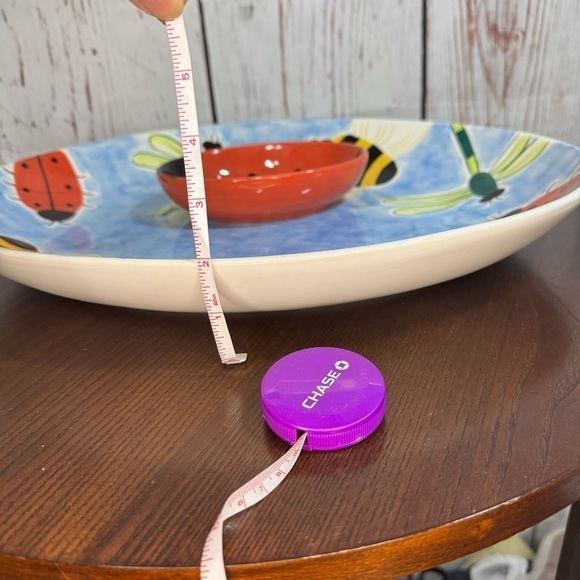 CLAY ART “Bumble Bee” hand painted chips n dip ceramic 2 piece serving platter - Picture 11 of 11